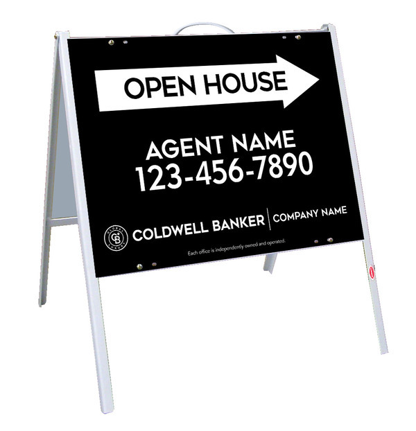 A-Frame And Agent Open House Sign Panel Unit, 18"H X 24"W, .050 Poly