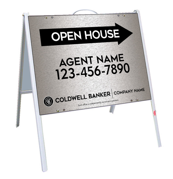 A-Frame And Agent Open House Sign Panel Unit, 18"H X 24"W, .050 Poly