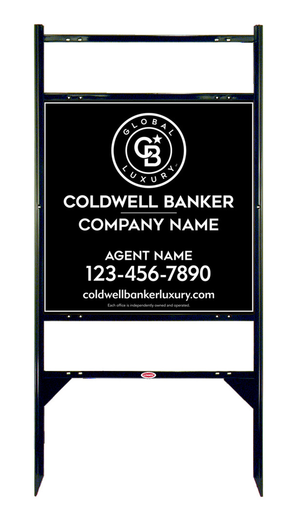 Angle Iron Frame W/ 2 Rider Inserts And Reflective Agent Sign Panel Unit, 24"H X 24"W, .040 Aluminum