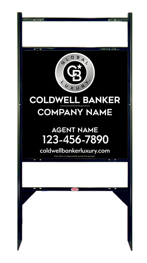 Angle Iron Frame W/ 2 Rider Inserts And Agent Sign Panel Unit, 24"H X 24"W, .040 Aluminum