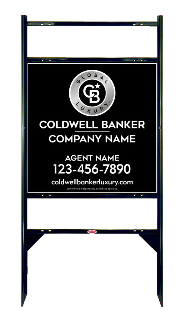 Angle Iron Frame W/ 2 Rider Inserts And Agent Sign Panel Unit, 24"H X 24"W, .040 Aluminum