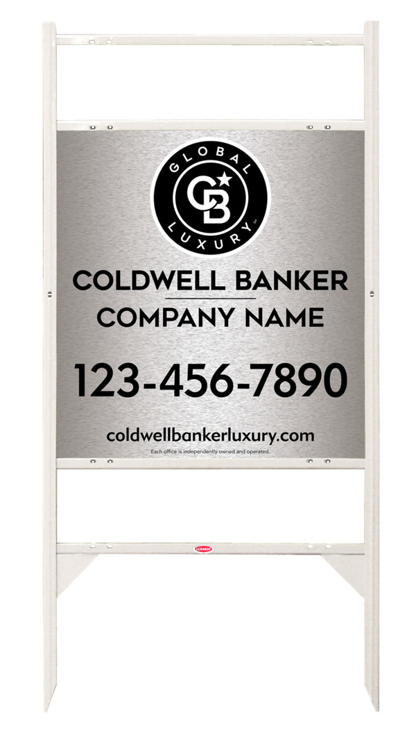 Angle Iron Frame W/ 2 Rider Inserts And Office Sign Panel Unit, 25"H X 24"W, Brushed Aluminum Composite