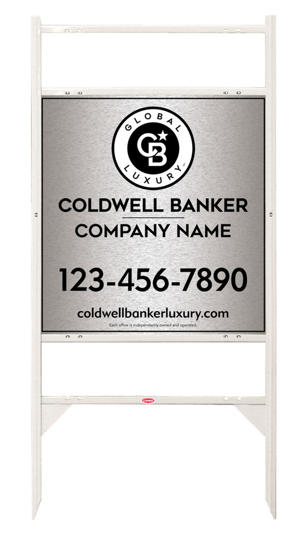 Angle Iron Frame W/ 2 Rider Inserts And Office Sign Panel Unit, 25"H X 24"W, Brushed Aluminum Composite