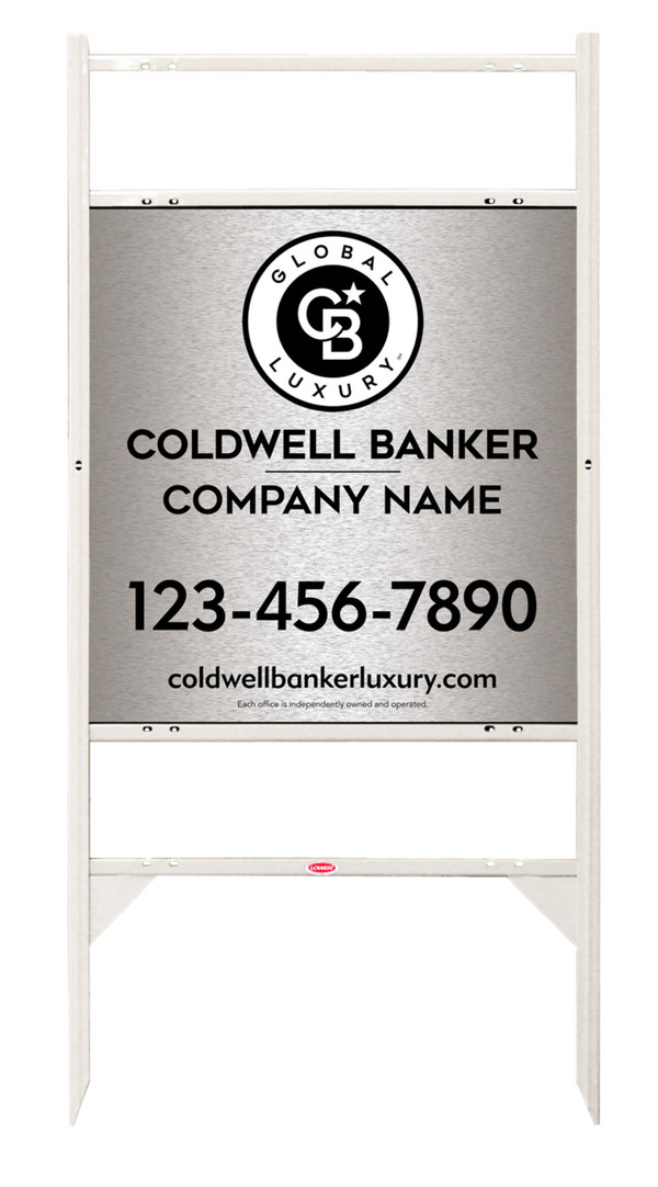 Angle Iron Frame W/ 2 Rider Inserts And Office Sign Panel Unit, 25"H X 24"W, Brushed Aluminum Composite