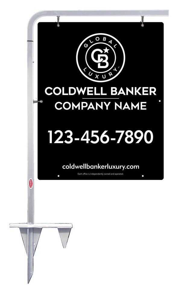 Tubular Stake And Reflective Office Sign Panel Unit, 30"H X 24"W, .063 Aluminum