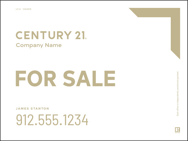 Directional For Sale Sign Panel, Corrugated 4mm, 18"H X 24"W