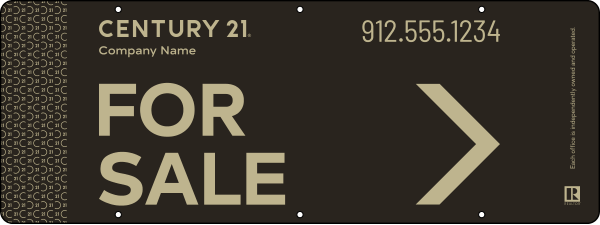 Directional For Sale Sign Panel, Corrugated 4mm, 9"H X 24"W