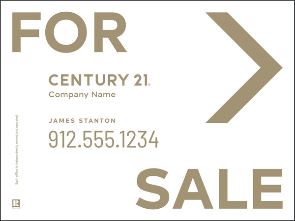 Directional For Sale Sign Panel, Corrugated 4mm, 18"H X 24"W