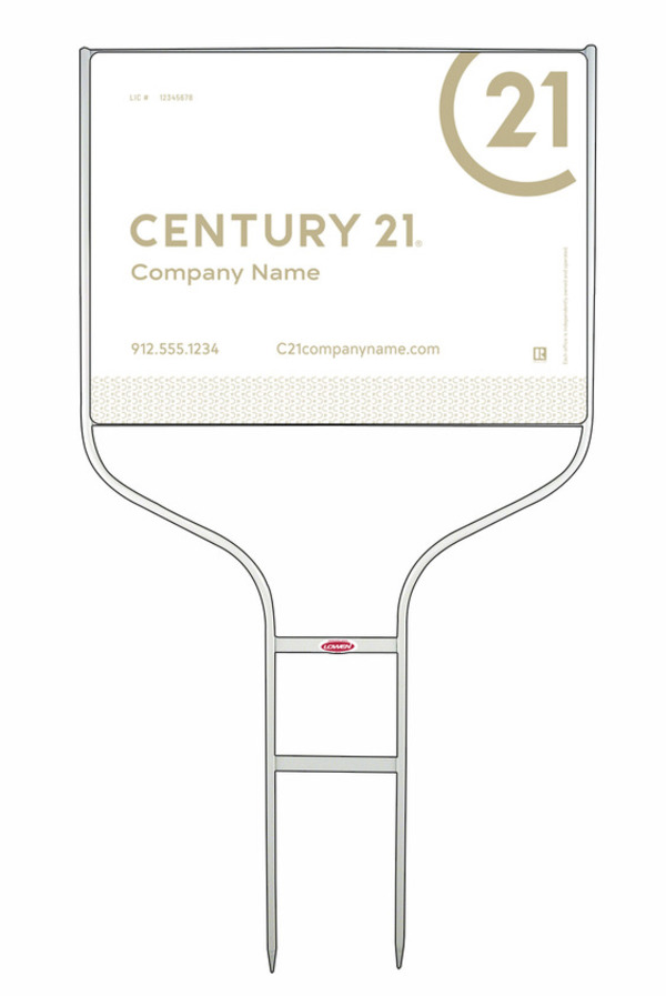 Round Rod Frame And Aluminum Sign Panel Unit, 18"H X 24"W