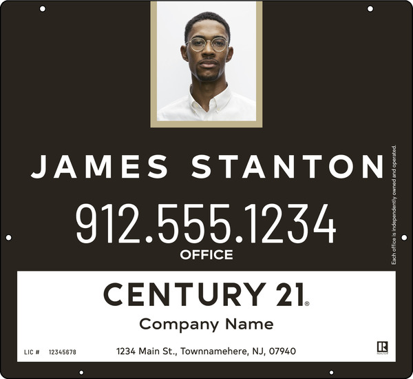 Hanging Agent Photo Centric Sign Panel, 22"H X 24"W, 3mm Aluminum Composite