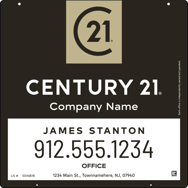 Reflective Hanging Agent Sign Panel, 24"H X 24"W, 3mm Aluminum Composite