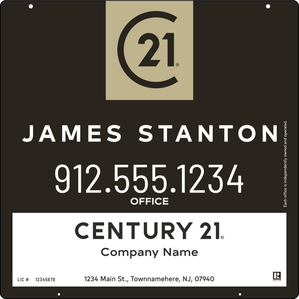 Hanging Agent Centric Sign Panel, 24"H X 24"W, 3mm Aluminum Composite