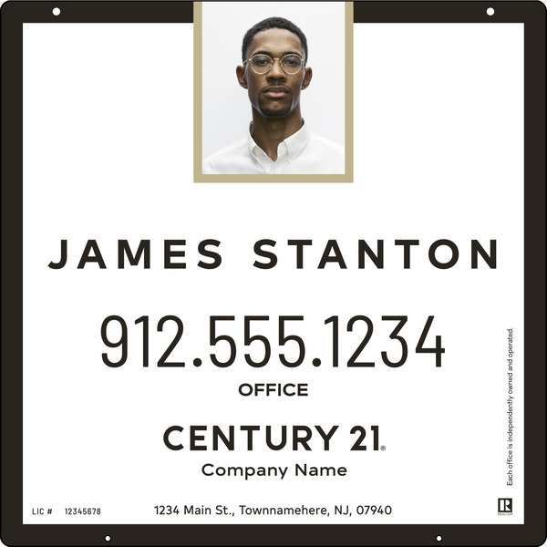 Hanging Agent Photo Centric Sign Panel, 24"H X 24"W, 3mm Aluminum Composite