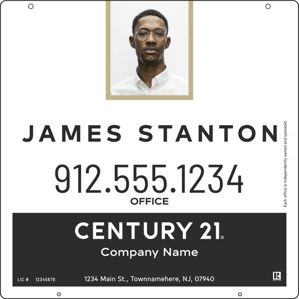 Hanging Agent Photo Centric Sign Panel, 24"H X 24"W, 3mm Aluminum Composite