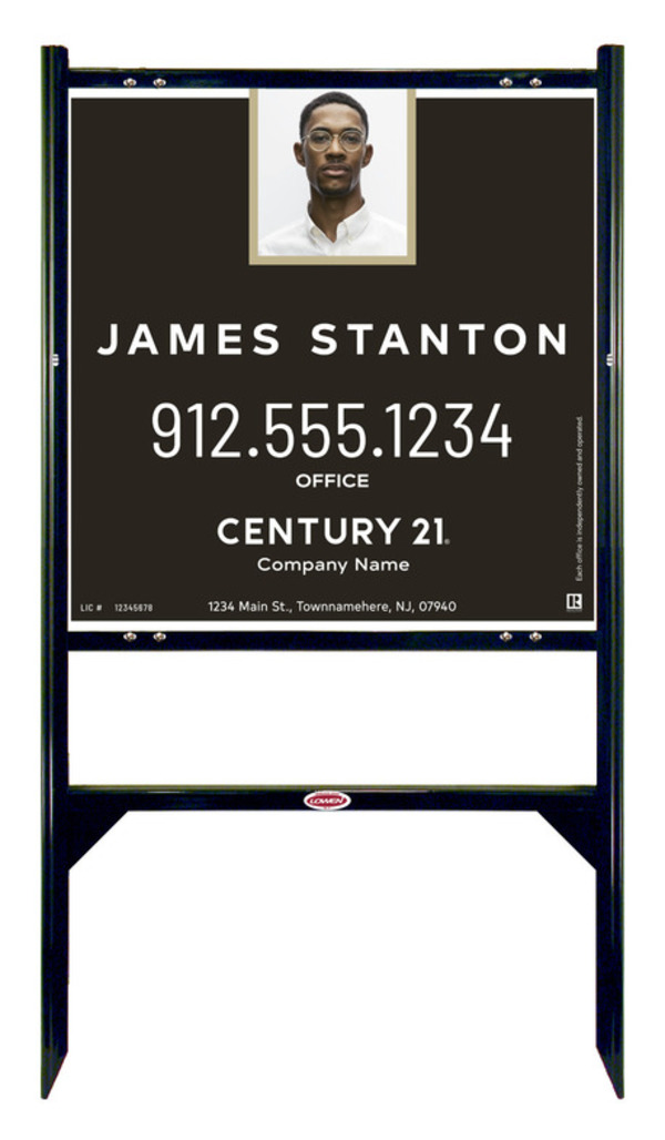 Angle Iron Frame And Agent Photo Centric Sign Panel Unit, 24"H X 24"W, .040 Aluminum