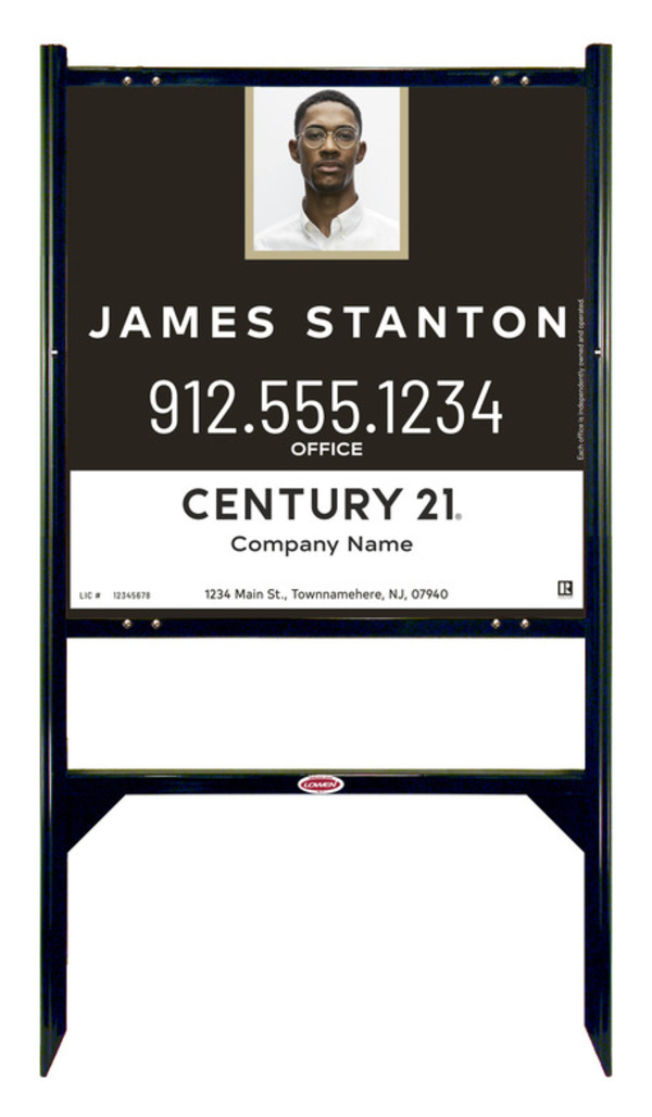 Angle Iron Frame And Agent Photo Centric Sign Panel Unit, 24"H X 24"W, .040 Aluminum