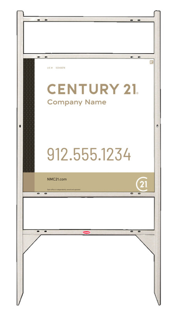 Angle Iron Frame With Two Rider Inserts And Sign Panel Unit, 24"H X 24"W