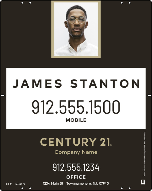 Agent Photo Centric Sign Panel, 30"H X 24W, Steel