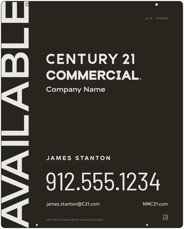 Commercial Agent Hanging Sign Panel, 30"H X 24"W, 3mm Aluminum Composite
