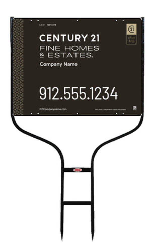 Round Rod Frame And Sign Panel Unit, 18"H X 24"W