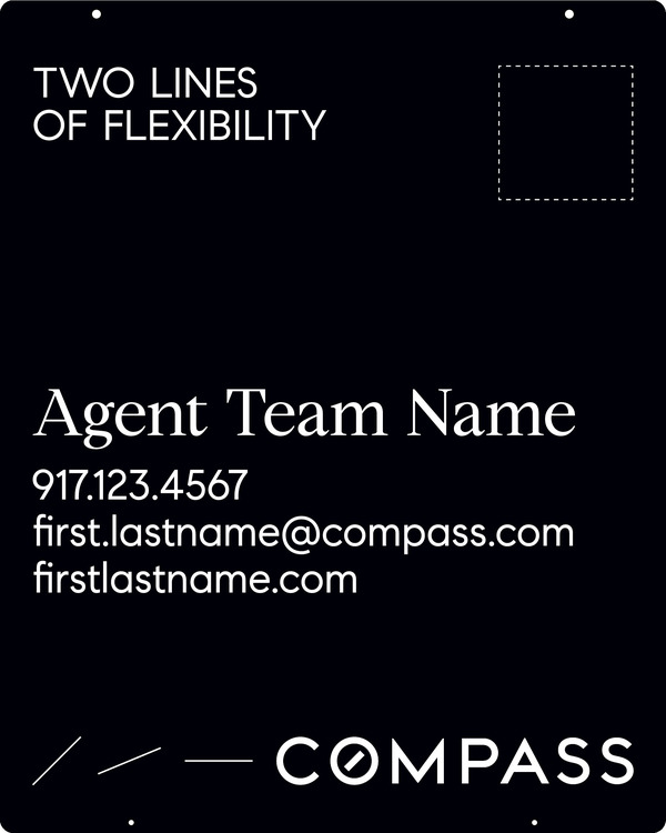 Hanging Agent Sign Panel, 30"H X 24"W, Steel - Vertical Logo