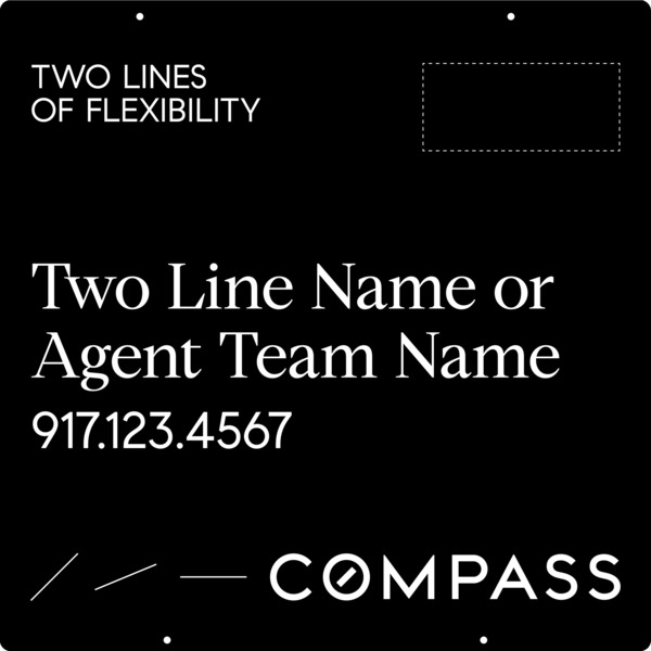 Hanging Two Line Agent Name Sign Panel, 30"H X 30"W, Aluminum Composite - Horizontal Logo