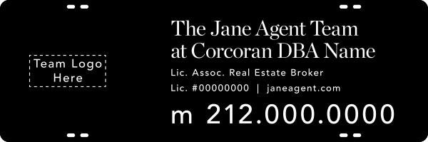 Agent Team Name W/ Logo Sign Rider, 8"H X 24"W, 3mm Aluminum Composite