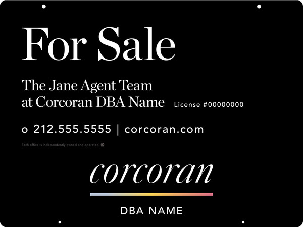 Agent Team Name Hanging Sign Panel, 18"H X 24"W, .063 Aluminum