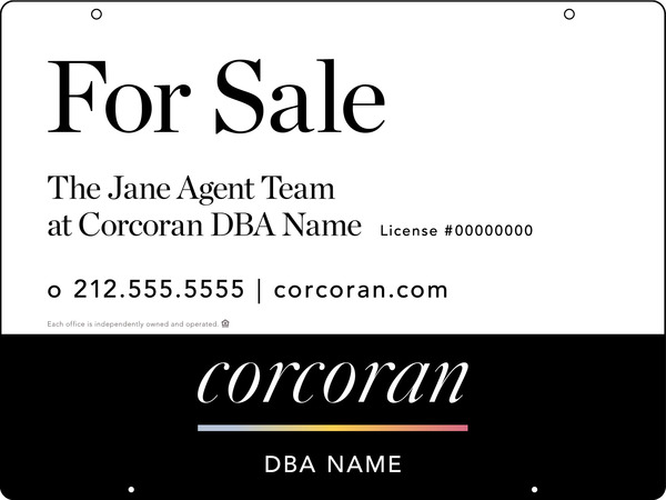 Agent Team Name Hanging Sign Panel, 18"H X 24"W, 3mm Aluminum Composite