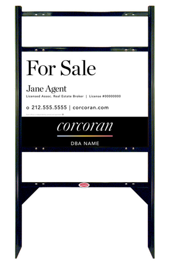 Angle Iron Frame W/ 2 Rider Inserts And Agent Name Sign Panel Unit, 18"H X 24"W, .040 Aluminum