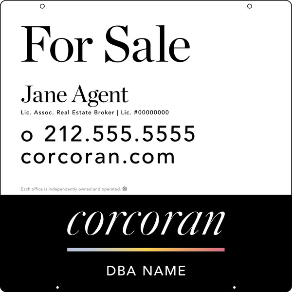 Agent Name Hanging Sign Panel, 24"H X 24"W, .063 Aluminum