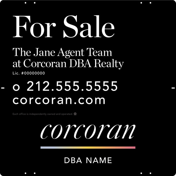 Agent Team Name Sign Panel, 24"H X 24"W, .040 Alumium