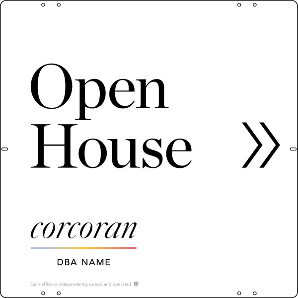 Directional Office Open House Sign Panel, 24"H X 24"W, Steel