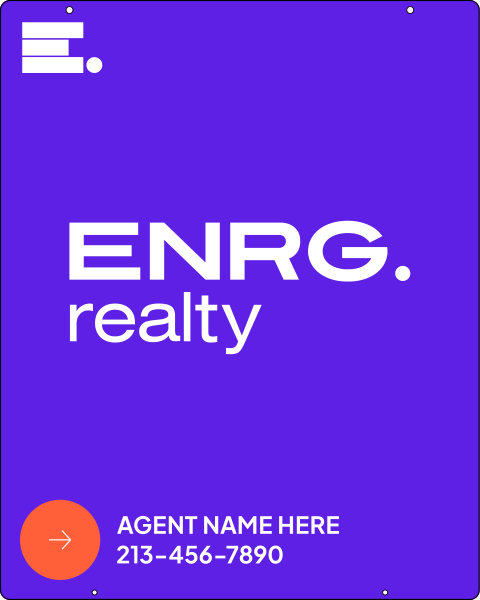 Agent Name Hanging Sign Panel, 30"H X 24"W, Steel