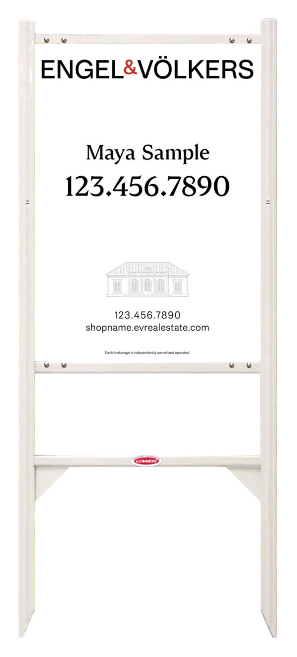 Reflective White Angle Iron Sign Unit, 24"H X 18"W