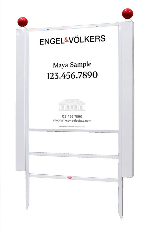 Slip-In Post Angle Iron Frame And Sign Panel Unit, 30"H X 28"W, 3mm Aluminum Composite
