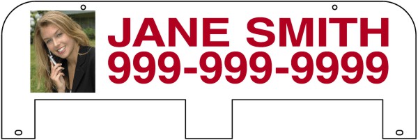 Real Estate Photo Sign Rider With Tabs, .090 Polyethylene 6"H X 24"W