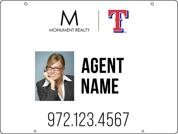 Hanging Agent Photo Sign Panel, 18"H X 24"W, Steel