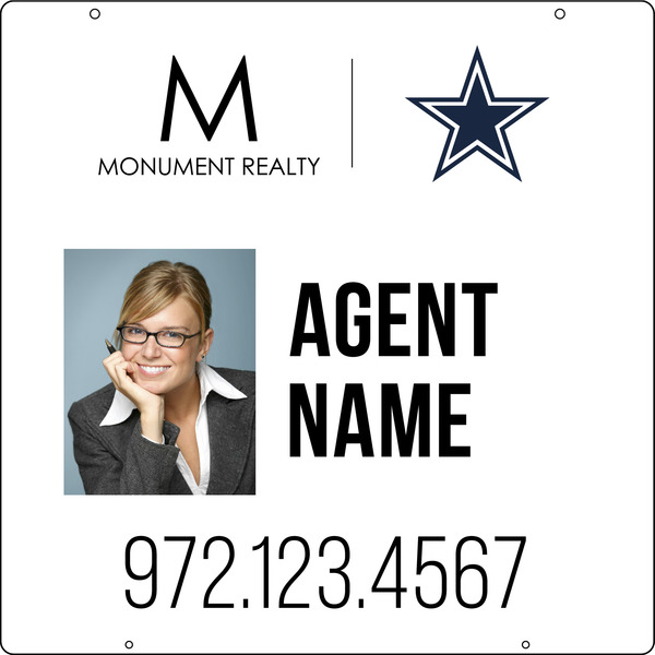 Hanging Agent Photo Sign Panel, 24"H X 24"W, Steel