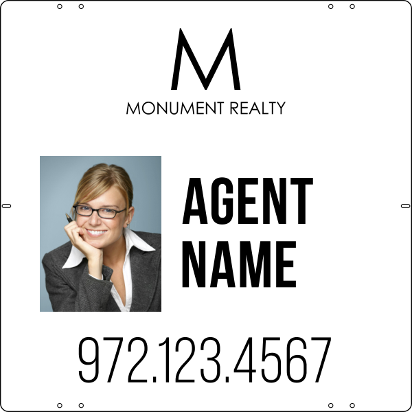 Agent Photo Sign Panel, 24"H X 24"W, Steel