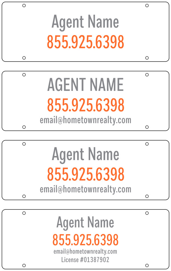 Agent Sign Rider, 8"H X 22"W, 3mm Aluminum Composite