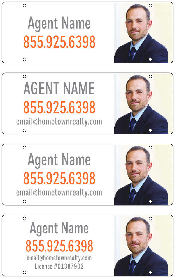 Agent Photo Sign Rider, 8"H X 22"W, Pvc