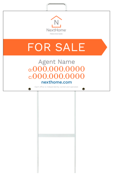 Grab And Go Agent For Sale Sign Panel Unit, 18"H X 24"W, 4mm Corrugated