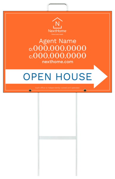 Grab And Go Agent Open House Sign Panel Unit, 18"H X 24"W, 4mm Corrugated