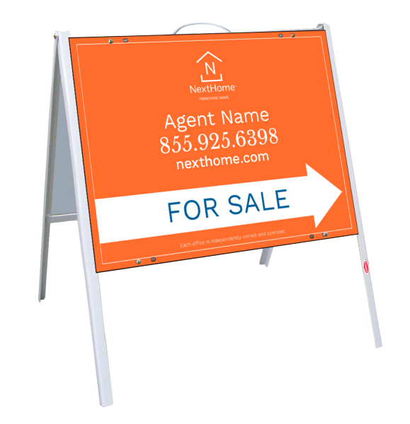 A-Frame And Agent For Sale Sign Panel Unit, 18"H X 24"W, .090 Poly