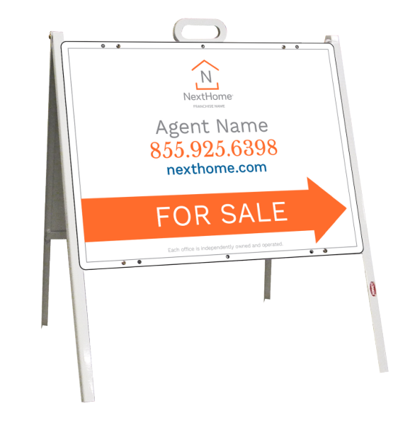 A-Frame And Agent For Sale Sign Panel Unit, 18"H X 24"W, Steel