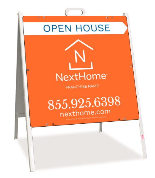 Open House Office A-Frame And Sign Panel Unit, 24"H X 24"W, Pvc