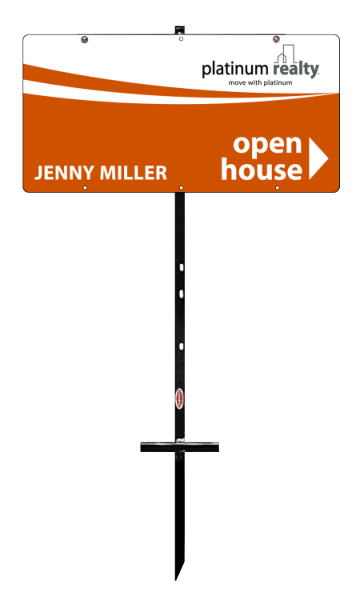 Angle Iron And Sign Panel Unit, Open House, 12"H X 24"W