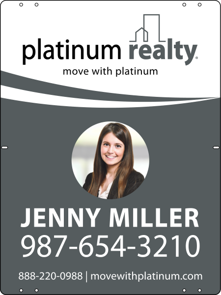 Agent Photo Sign Panel, 24"H X 18"W, Steel