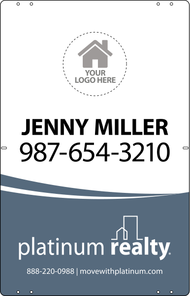 Reflective Team Logo Sign Panel, 28"H X 18"W, Steel